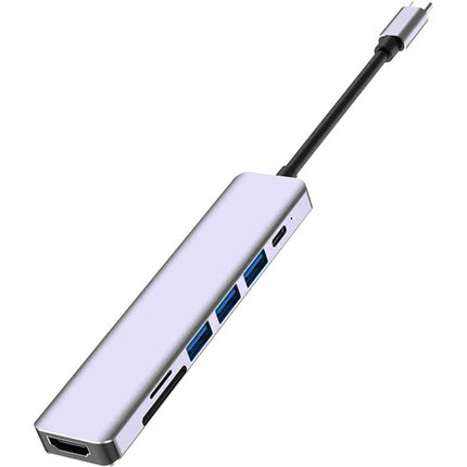 CAMVATE Adaptador USB-C 7 en 1 Plata HDMI 4K 87W USB Power Delivery