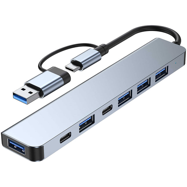 CAMVATE Adaptador Multipuerto USB-C 7 en 1 Plata USB 3.2 Gen 1 USB 2.0 y Power Delivery 5W