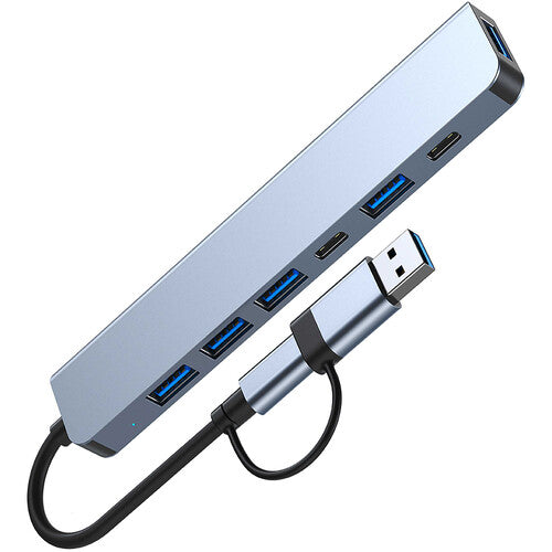 CAMVATE Adaptador Multipuerto USB-C 7 en 1 Plata USB 3.2 Gen 1 USB 2.0 y Power Delivery 5W