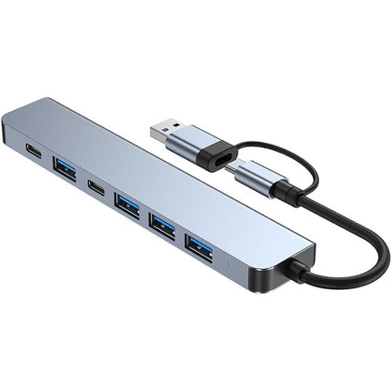 CAMVATE Adaptador Multipuerto USB-C 7 en 1 Plata USB 3.2 Gen 1 USB 2.0 y Power Delivery 5W