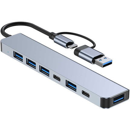 CAMVATE Adaptador Multipuerto USB-C 7 en 1 Plata USB 3.2 Gen 1 USB 2.0 y Power Delivery 5W