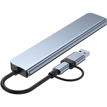 CAMVATE Adaptador Multipuerto USB-C 7 en 1 Plata USB 3.2 Gen 1 USB 2.0 y Power Delivery 5W