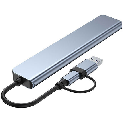 CAMVATE Estación de Acoplamiento USB 8 en 1 Plata con 3 Puerto USB-A y Ranuras SD
