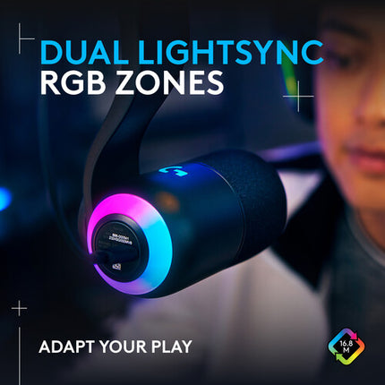 Logitech G Yeti GX Micrófono Gaming USB-C Súper Cardioide RGB Negro