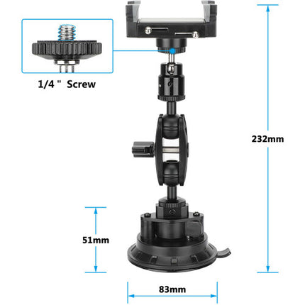 CAMVATE Soporte para Smartphone con Brazo Mágico Mini y Ventosa 360° 90°