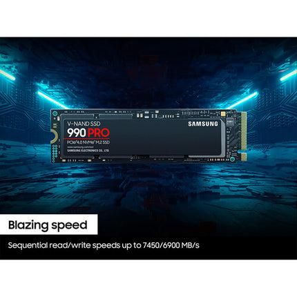 Samsung 990 PRO SSD Interno M.2 4TB PCIe 4.0 x4 7450 MB/s Lectura