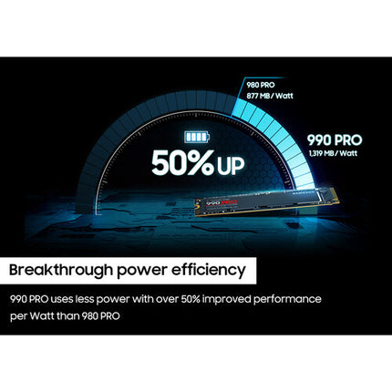 Samsung 990 PRO SSD Interno M.2 4TB PCIe 4.0 x4 7450 MB/s Lectura