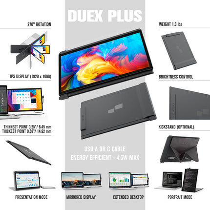 Mobile Pixels Duex Plus DS Monitor portátil 13.3" Full HD 1920 x 1080 60 Hz USB-C