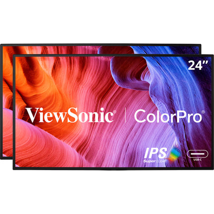 ViewSonic ColorPro VP2468a_H2 Monitor 23.8" Full HD IPS 65W USB-C 2-Pack