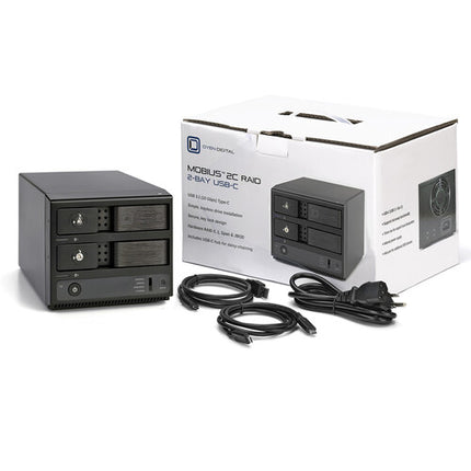 Oyen Digital Mobius 2C 32TB RAID con 2 bahías USB 3.2 Gen 2 7200 rpm