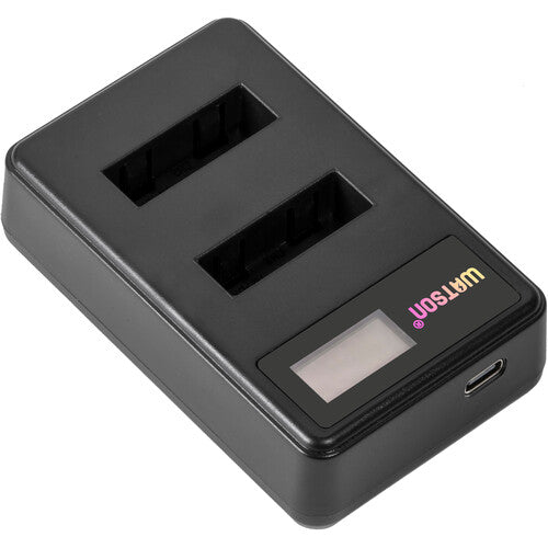 Watson Mini Duo Cargador USB-C para Baterías Sony NP-BX1 con Pantalla LCD y Adaptador AC
