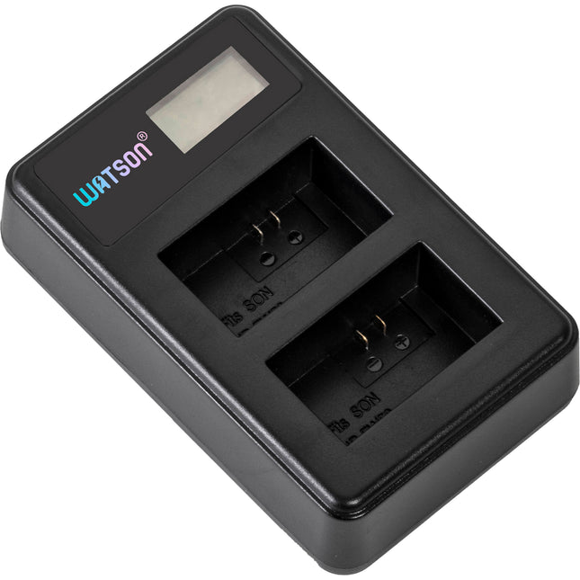 Watson Mini Duo Cargador USB-C para Baterías Sony NP-FW50 con Pantalla LCD y Adaptador AC