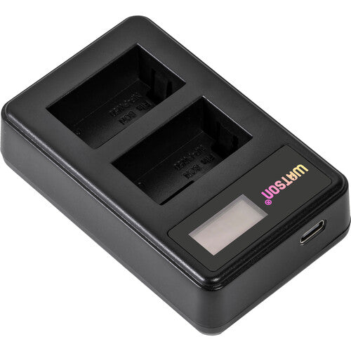 Watson Mini Duo Cargador USB-C para Baterías Sony NP-FW50 con Pantalla LCD y Adaptador AC