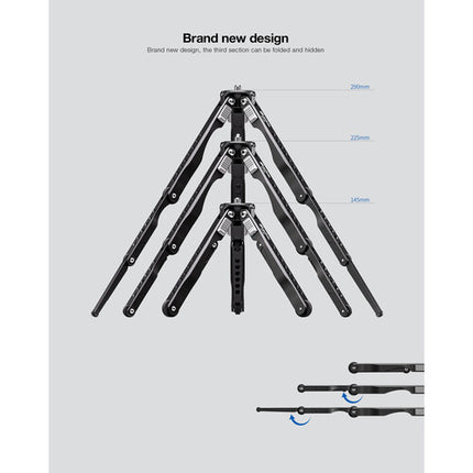 Leofoto Spider MT-04 trípode mini de aluminio con cabeza esférica LH-30 capacidad 11 lb altura 4.7 a 14.6"