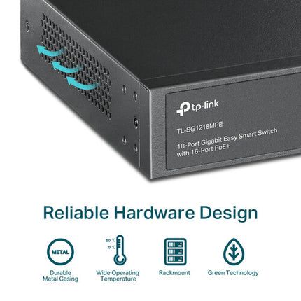 TP-Link JetStream TL-SG1218MPE Switch Gestionado 18 Puertos Gigabit 16 PoE+ 250W