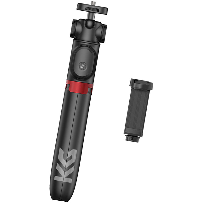 KraftGeek Trípode para Vlogging 42 Pulgadas Altura Ajustable Bluetooth Negro Rojo