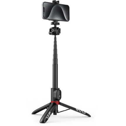 KraftGeek Trípode para Vlogging 42 Pulgadas Altura Ajustable Bluetooth Negro Rojo