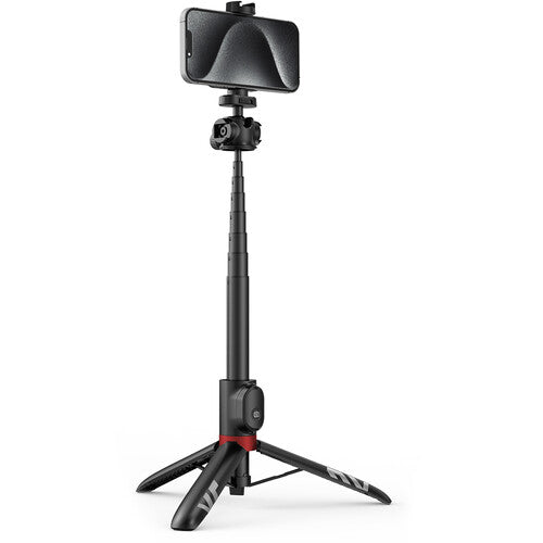 KraftGeek Trípode para Vlogging 42 Pulgadas Altura Ajustable Bluetooth Negro Rojo