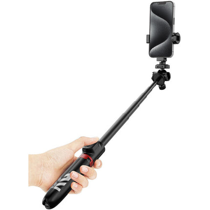 KraftGeek Trípode para Vlogging 42 Pulgadas Altura Ajustable Bluetooth Negro Rojo