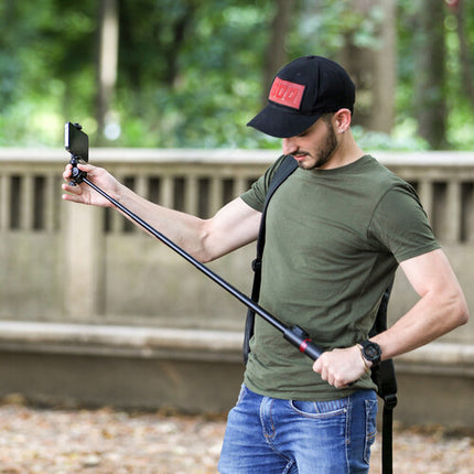 KraftGeek Trípode para Vlogging 42 Pulgadas Altura Ajustable Bluetooth Negro Rojo