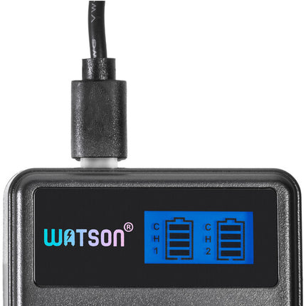 Watson Mini Duo Cargador USB-C para Baterías Nikon EN-EL15 con Pantalla LCD y Adaptador AC