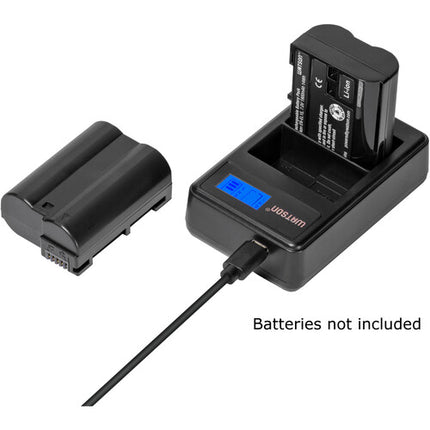 Watson Mini Duo Cargador USB-C para Baterías Nikon EN-EL15 con Pantalla LCD y Adaptador AC