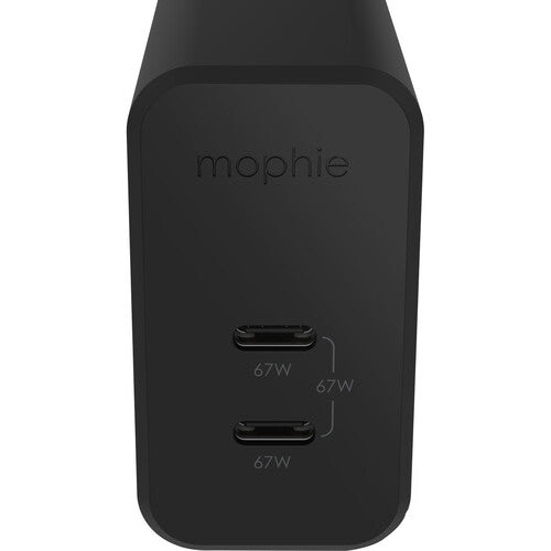 mophie Speedport Cargador de Pared USB-C 67W GaN 2 Puertos Plegable