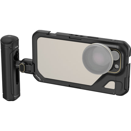SmallRig Jaula de Vídeo con Mango para iPhone 15 Pro Max 1/4" y Montura M-Mount