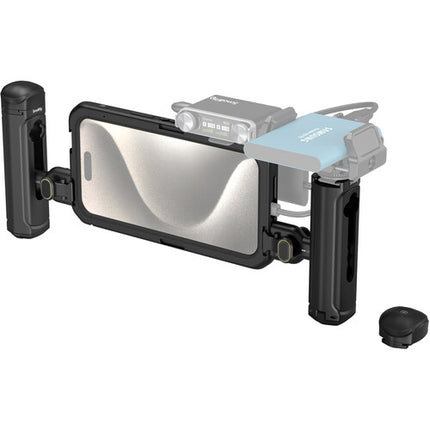 SmallRig Mobile Video Cage con doble mango para iPhone 15 Pro Max con monturas múltiples y asa inalámbrica