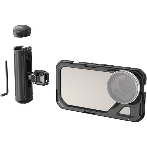 SmallRig Mobile Video Cage Kit para iPhone 15 Pro con doble asa y soporte M-Mount