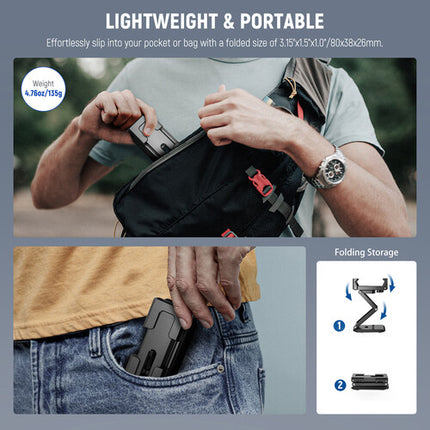 Neewer Soporte de Mesa para Smartphone con Montura y Zapatas Frías ajuste 3.1 a 3.9 pulgadas y rotación 300 grados