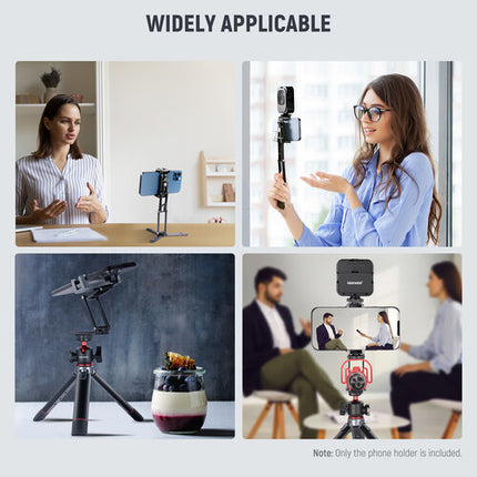 Neewer Soporte de Mesa para Smartphone con Montura y Zapatas Frías ajuste 3.1 a 3.9 pulgadas y rotación 300 grados