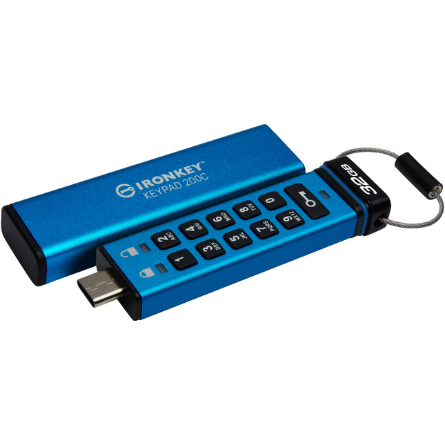 Kingston IronKey Keypad 200 USB-C 3.2 Gen 1 Memoria USB 32GB 145MBs Lectura 115MBs Escritura