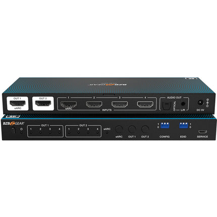 BZBGEAR 4x2 8K60 HDMI 2.1 Matriz Switcher 40 Gb/s Audio óptico