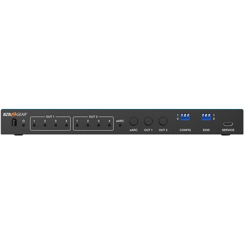 BZBGEAR 4x2 8K60 HDMI 2.1 Matriz Switcher 40 Gb/s Audio óptico