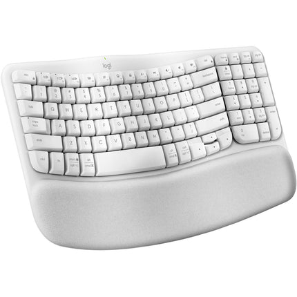 Logitech Wave Keys Teclado Ergonómico Inalámbrico 3 Años Batería Off-White