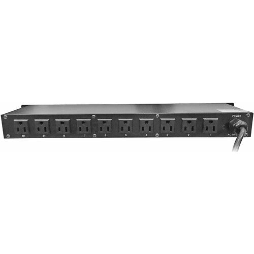 ProX 10-Way Edison Tira de Alimentación AC 10 Salidas 2 USB 1U Rack