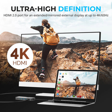Sabrent USB-C Hub con 6 Puertos y Ranura M.2 SSD 4K 60Hz y 90W PD