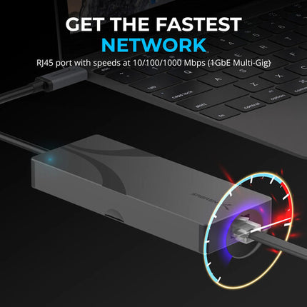 Sabrent USB-C Hub con 6 Puertos y Ranura M.2 SSD 4K 60Hz y 90W PD