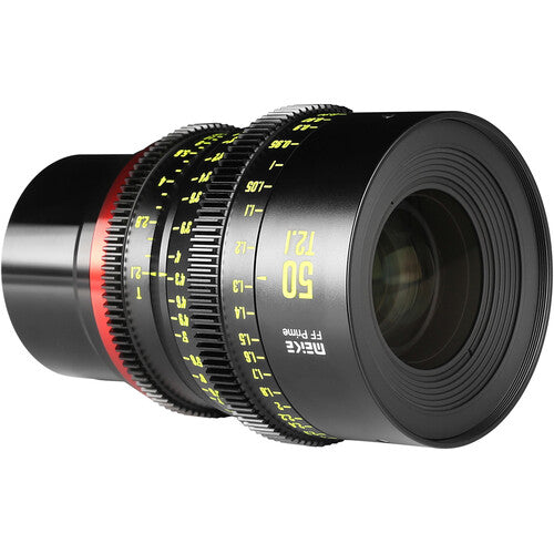 Meike 50mm T2.1 FF-Prime lentes cine con 23.6" enfoque mínimo y 330° rotación L Mount