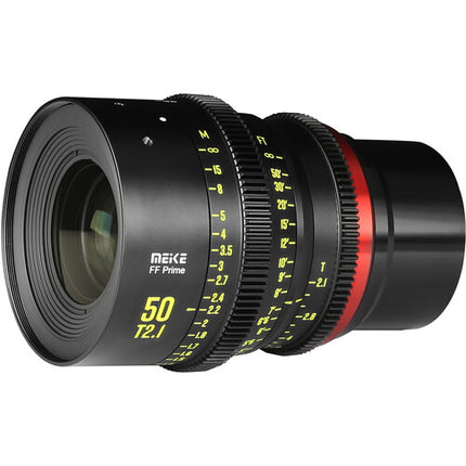 Meike 50mm T2.1 FF-Prime lentes cine con 23.6" enfoque mínimo y 330° rotación L Mount