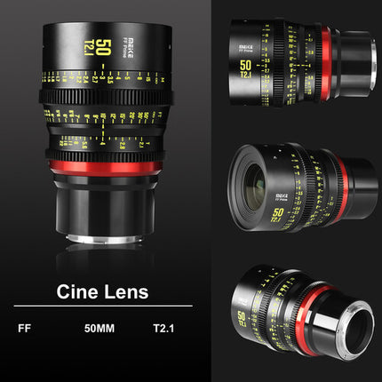Meike 50mm T2.1 FF-Prime lentes cine con 23.6" enfoque mínimo y 330° rotación L Mount