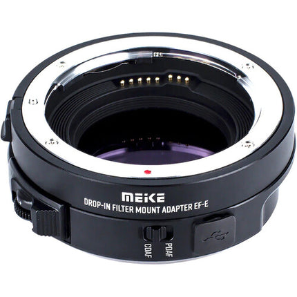 Meike Adaptador de Filtro para Lentes EF EF-S a Sony E Montura con ND Variable y UV