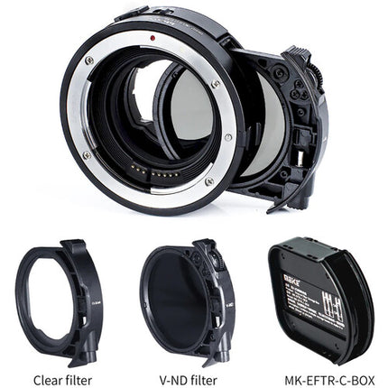Meike Adaptador de Filtro para Lentes EF EF-S a Sony E Montura con ND Variable y UV