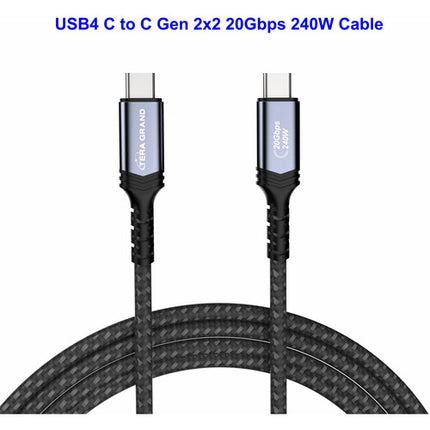 Tera Grand Cable USB4 Gen 2x2 USB-C 6' 20 Gb/s 240W 5K 60Hz