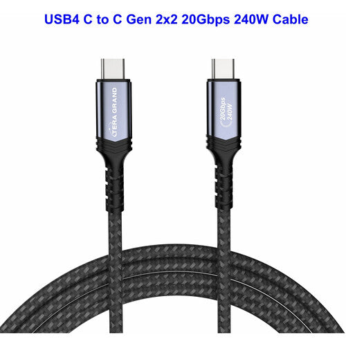 Tera Grand Cable USB4 Gen 2x2 USB-C 6' 20 Gb/s 240W 5K 60Hz