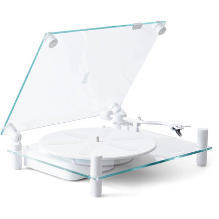 Transparent TT-W Tocadiscos Manual Bluetooth 33 1/3 y 45 rpm Blanco