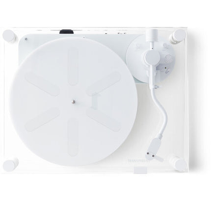 Transparent TT-W Tocadiscos Manual Bluetooth 33 1/3 y 45 rpm Blanco