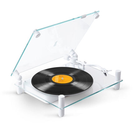 Transparent TT-W Tocadiscos Manual Bluetooth 33 1/3 y 45 rpm Blanco