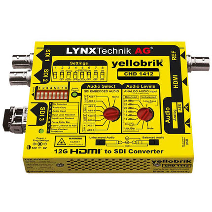 Lynx Technik AG yellobrik CHD 1412 Convertidor HDMI a 12G-SDI UHD 4K60 con Sincronizador y Audio